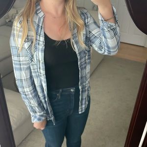 Chico’s button down plaid women’s 0 small s blue